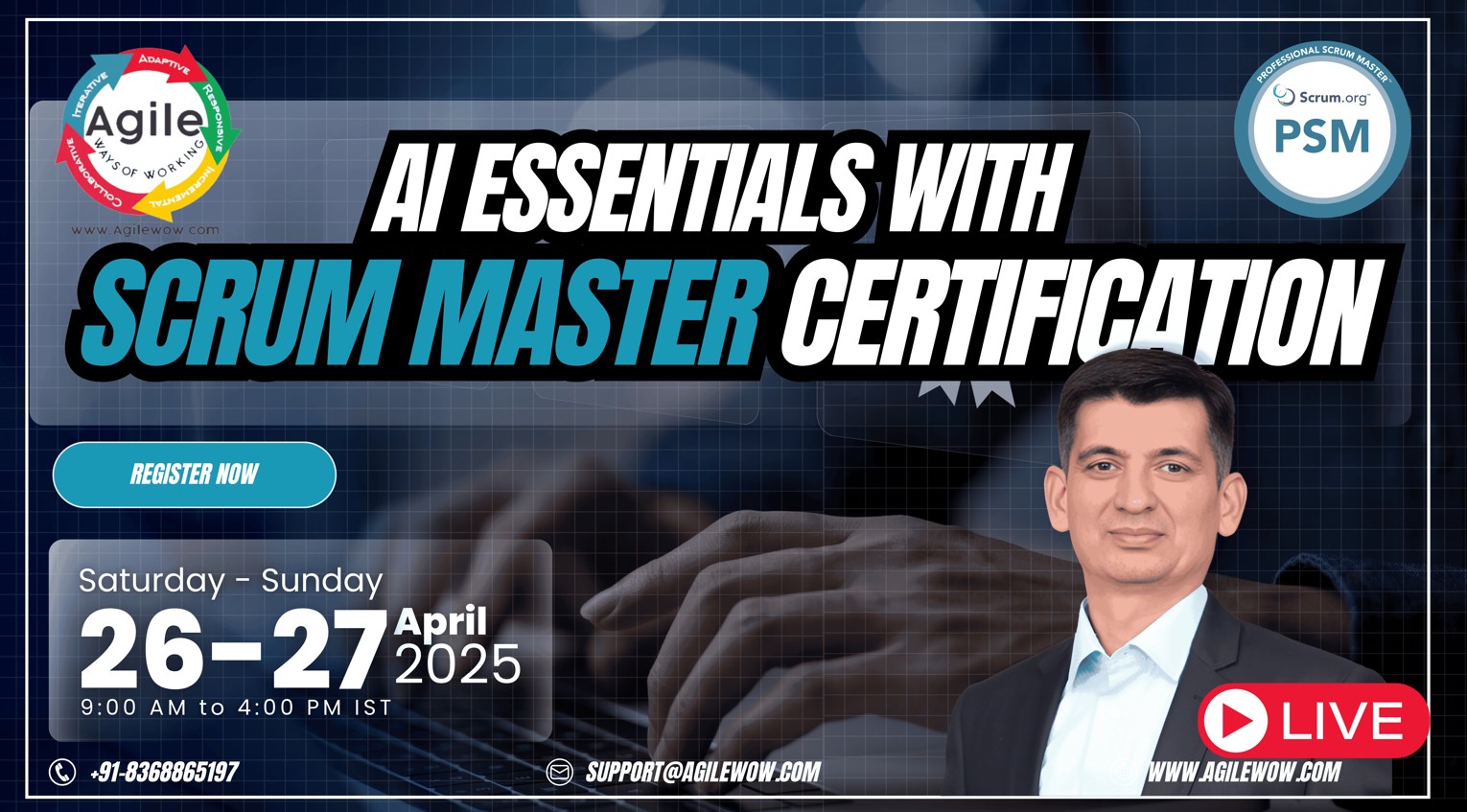 Conceptual image representing AI assisting a Scrum Master or Agile Team